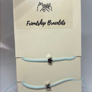 Set of 2 Friendship Bracelets with Tiny Crown & Butterfly Charms NWT